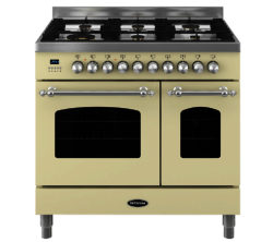 BRITANNIA  Fleet 90 RC9TGFLCR Dual Fuel Range Cooker - Matte Cream & Stainless Steel
